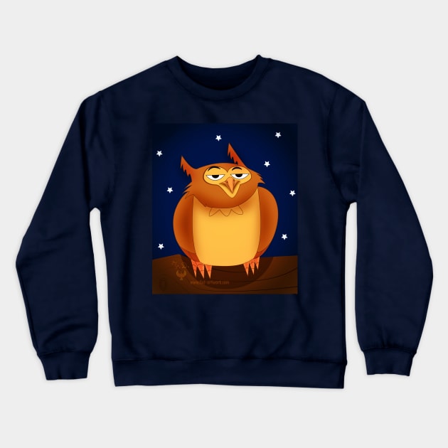 Stuffy Owl Crewneck Sweatshirt by Fad-Artwork